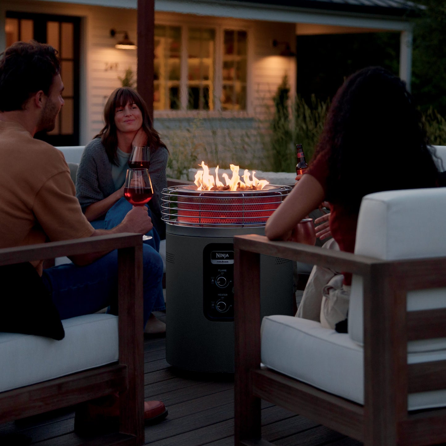 Nithtnja™ Fireside360™ Outdoor Propane Heater & Smokeless Fire Pit