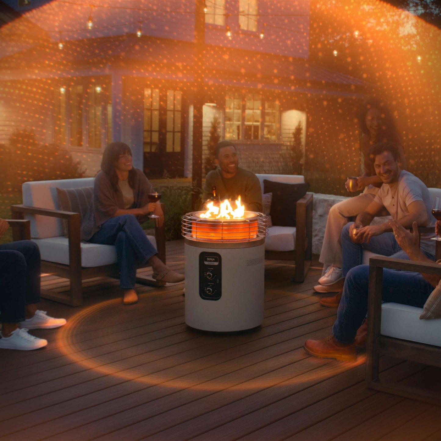 Nithtnja™ Fireside360™ Outdoor Propane Heater & Smokeless Fire Pit