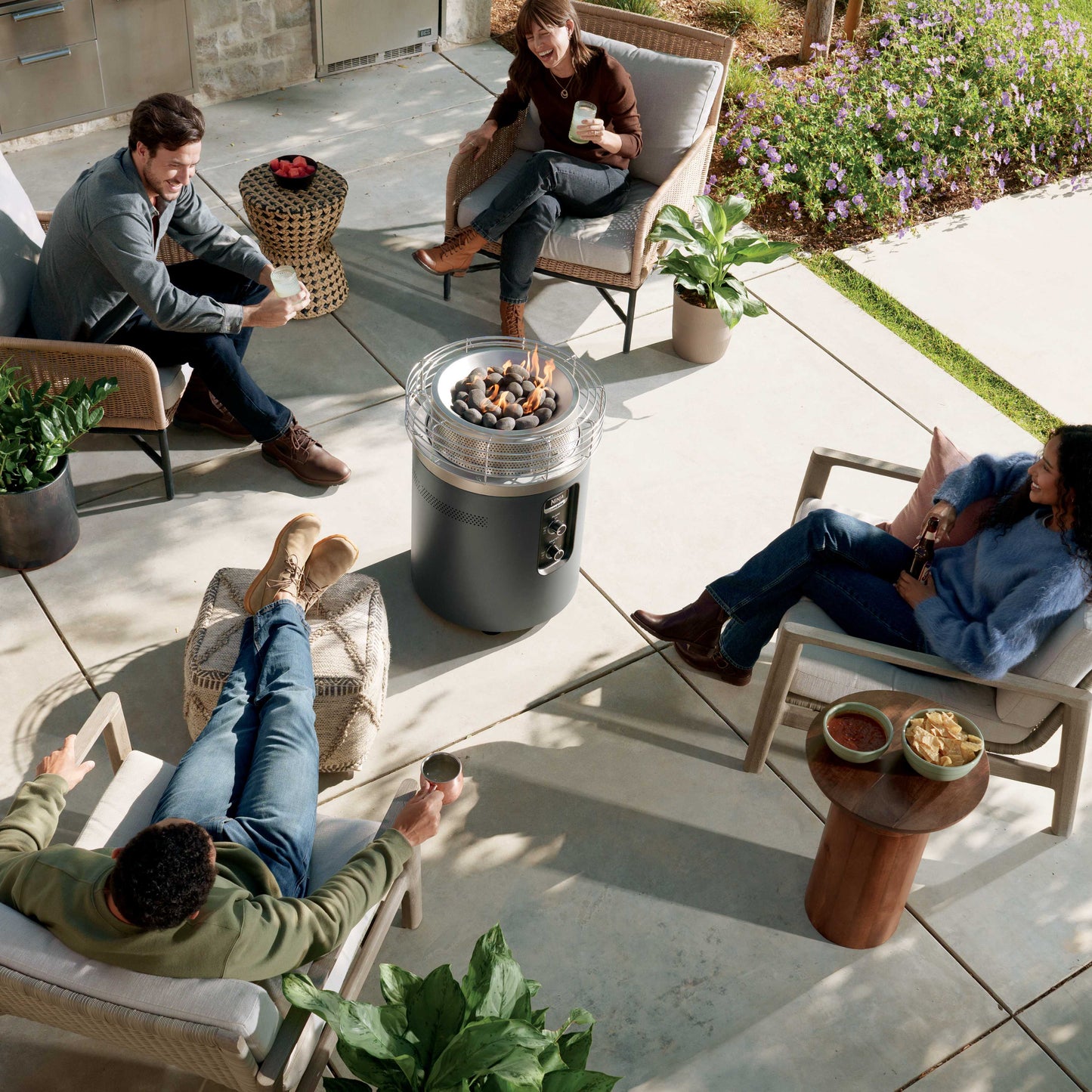 Nithtnja™ Fireside360™ Outdoor Propane Heater & Smokeless Fire Pit