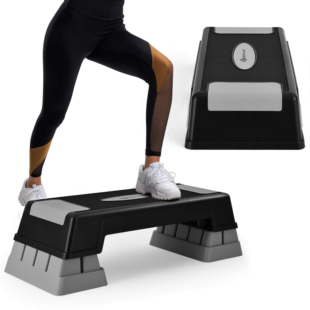 30'' Aerobic Stepper with Risers, 5 x 7 x 9 Levels Height Adjustable