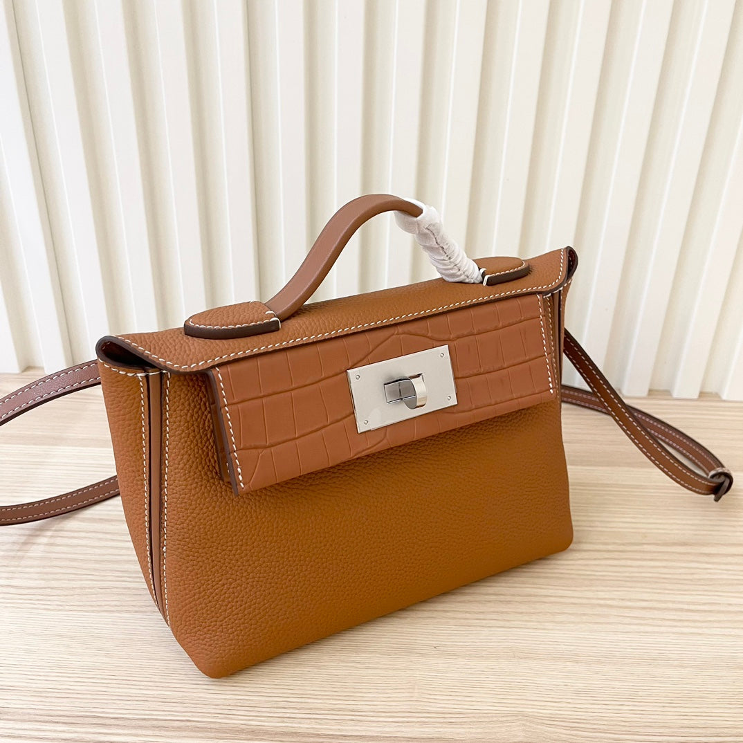Hermes Goyard Kelly Togo Matte Alligator Swift Touch 24 brown