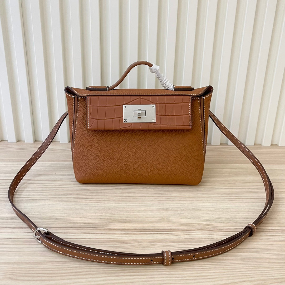 Hermes Goyard Kelly Togo Matte Alligator Swift Touch 24 brown