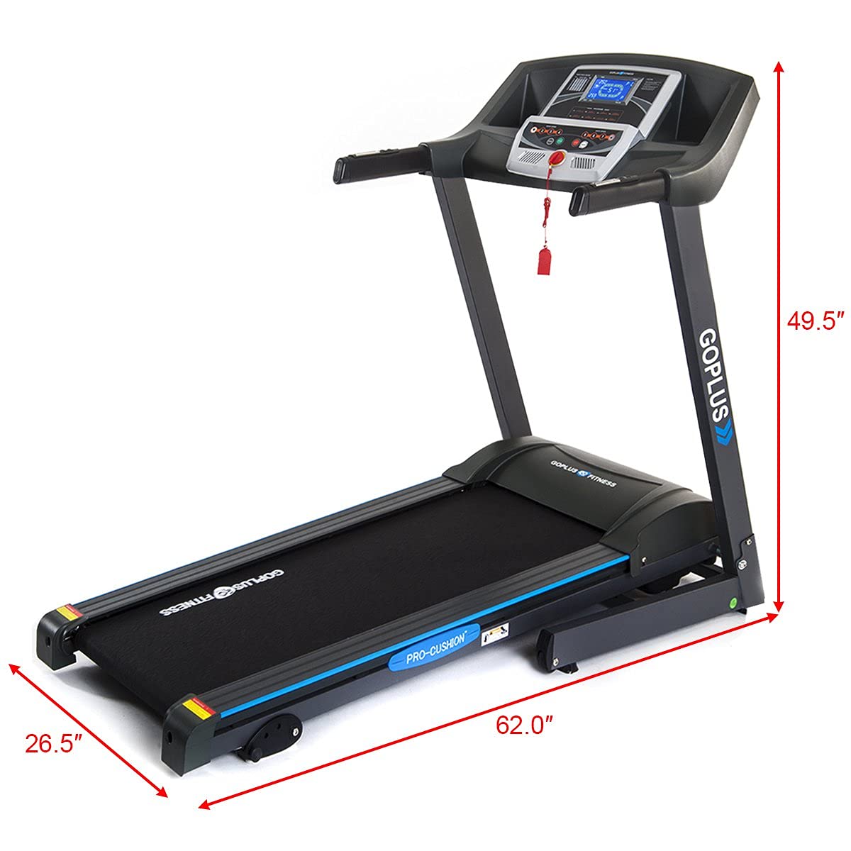 2.2HP Folding Treadmill Electric Support Motorized Power Running Fitness Jogging Incline