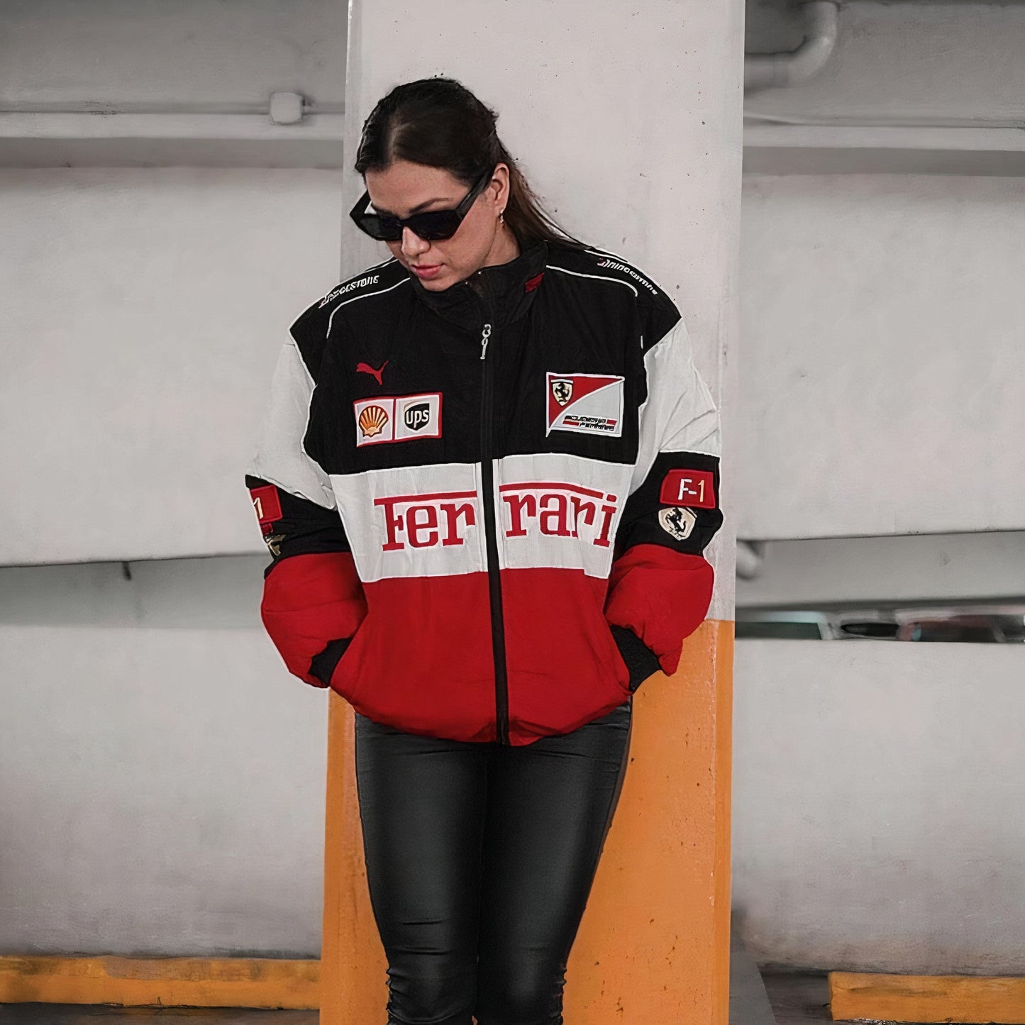 White Ferrari Vintage Racing Jacket