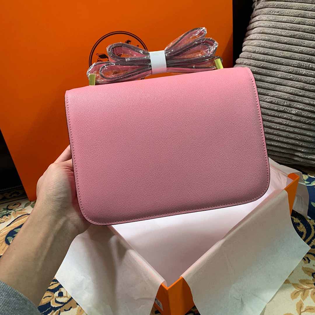 Hermes Goyard AAA-Constance handbag 24cm 19cm BLACK/WHITE/PINK