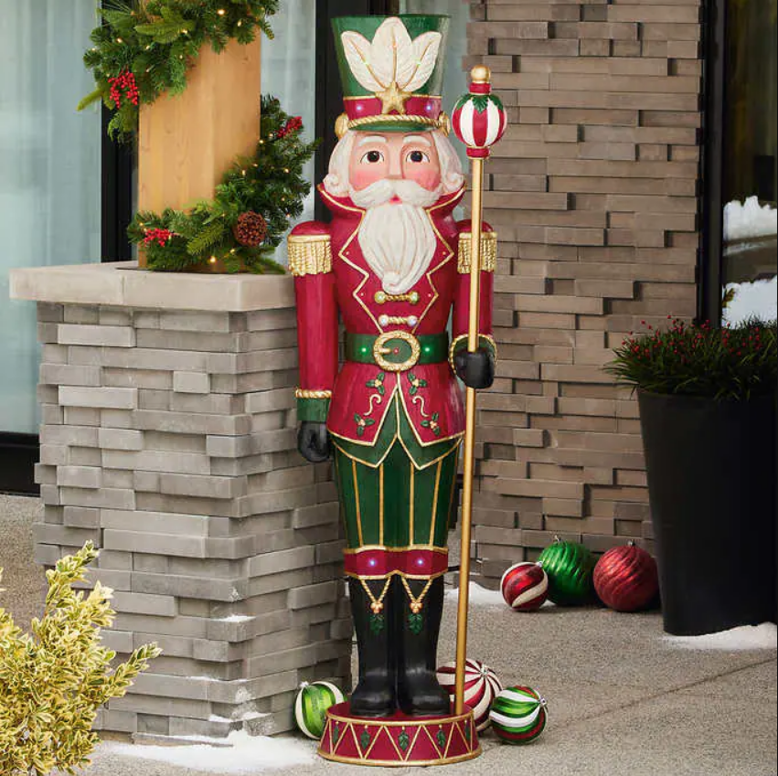 8 ft Giant Sized Animated Nutcracker with Drums-B