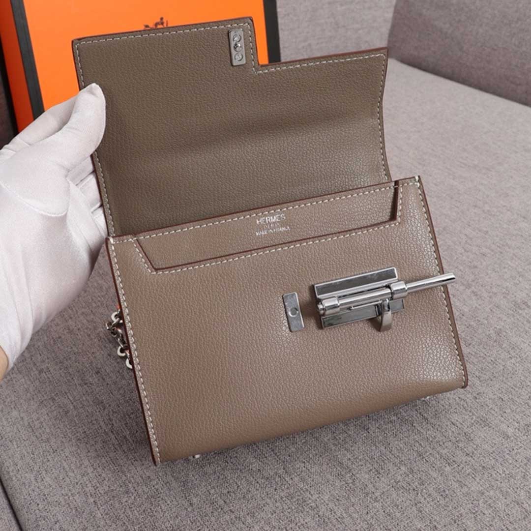 Hermes Goyard Verrou Chaine mini bag BEIGE/BLACK/BROWN