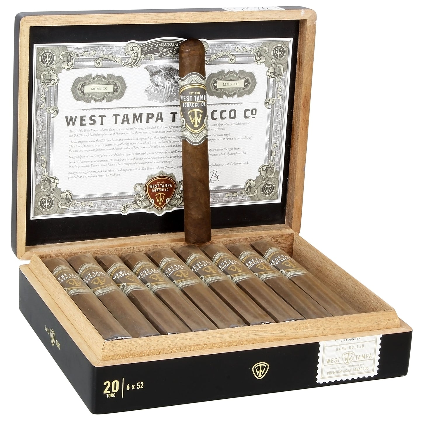 West Tampa Tobacco Co. Black Toro Box