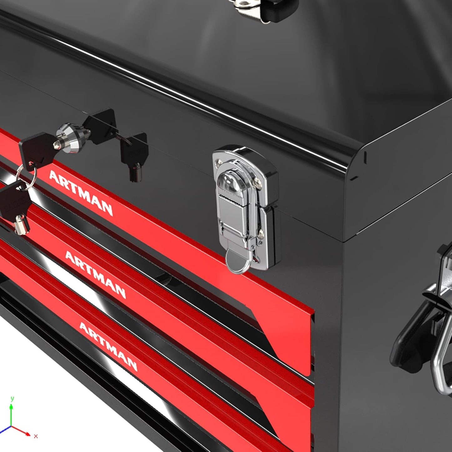 3 Drawers Heavy Duty Metal Tool Box with 439-Piece Mechanics Tool Set Repair Tool Kit, Blue & Black