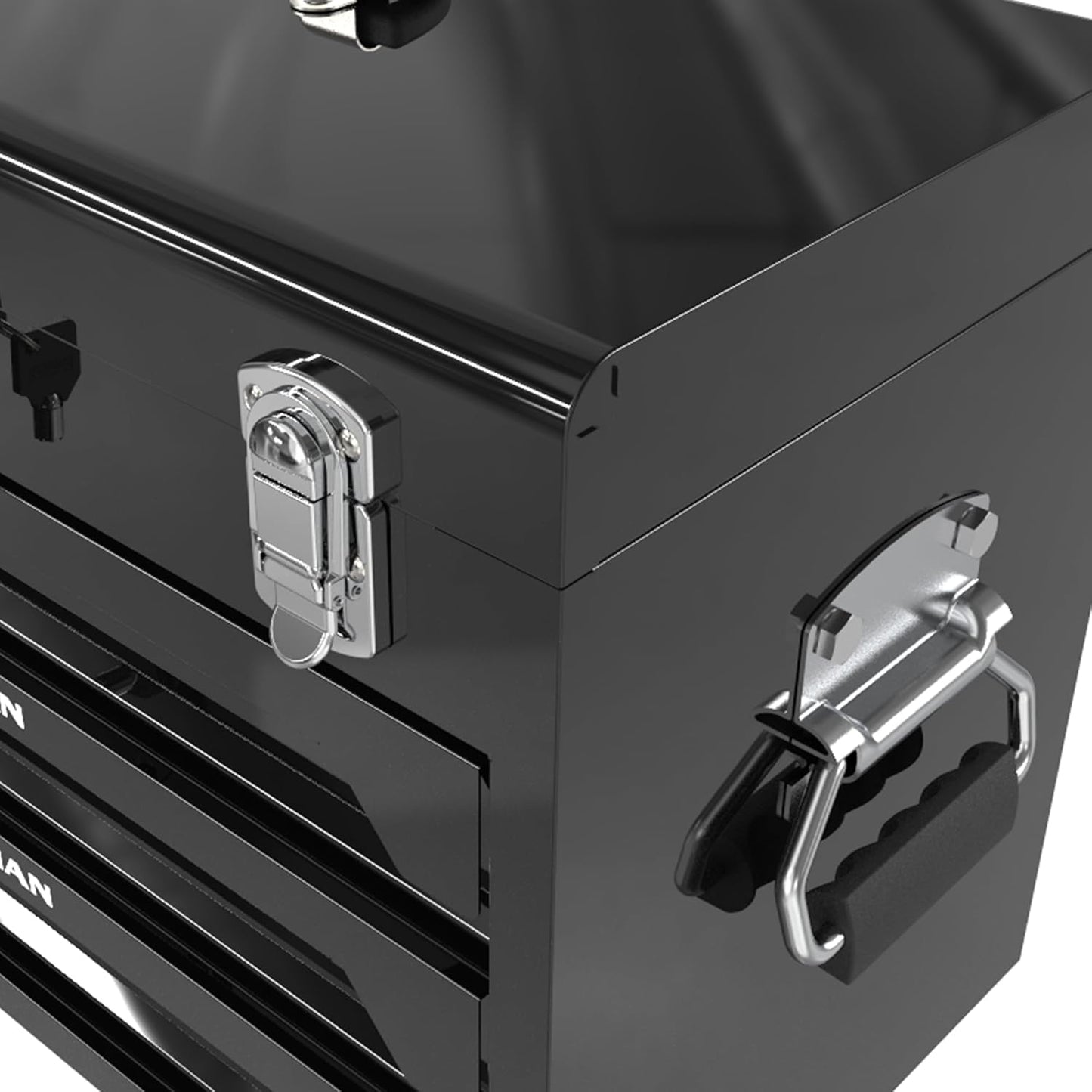 3 Drawers Heavy Duty Metal Tool Box with 439-Piece Mechanics Tool Set Repair Tool Kit, Blue & Black