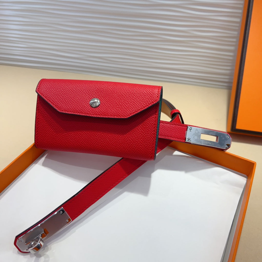 Hermes Goyard Kelly Pocket 18 Belt red