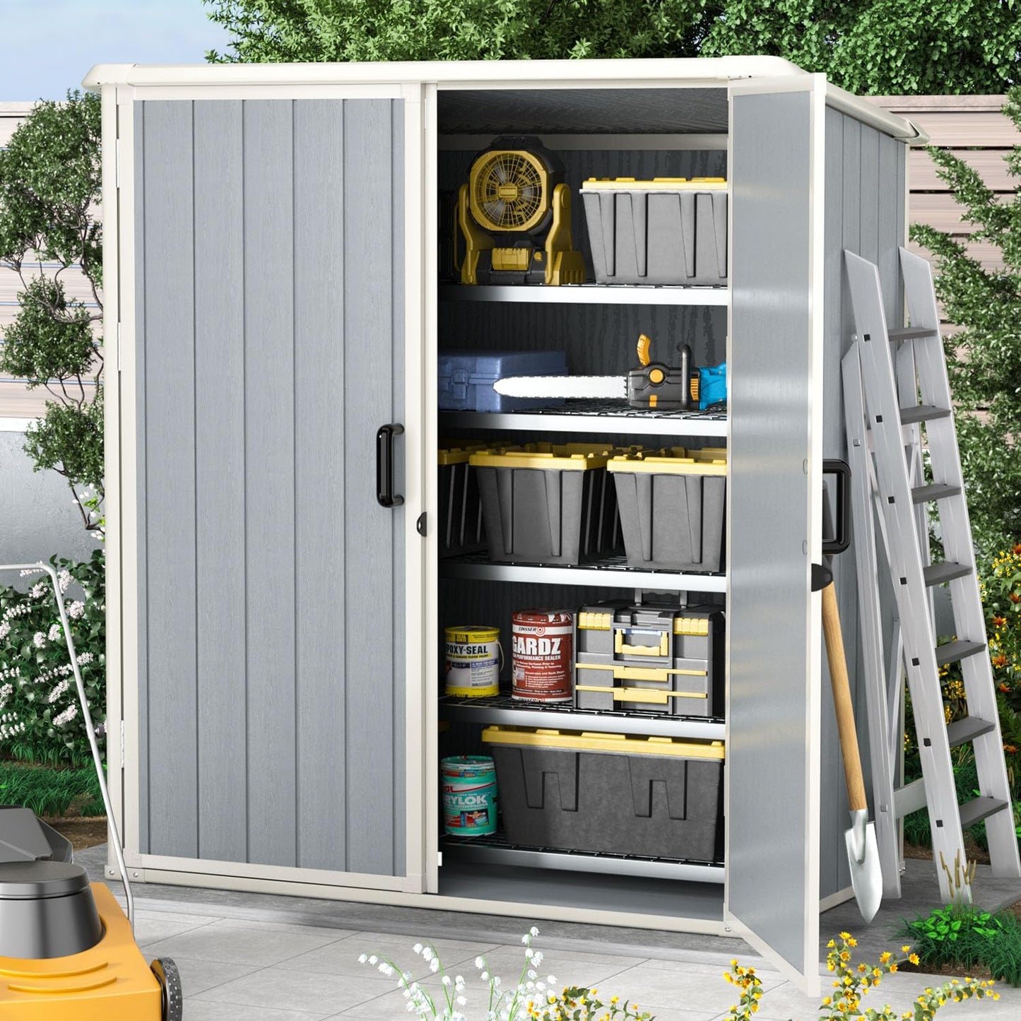 Resin Lean To Storage Shed with Floor