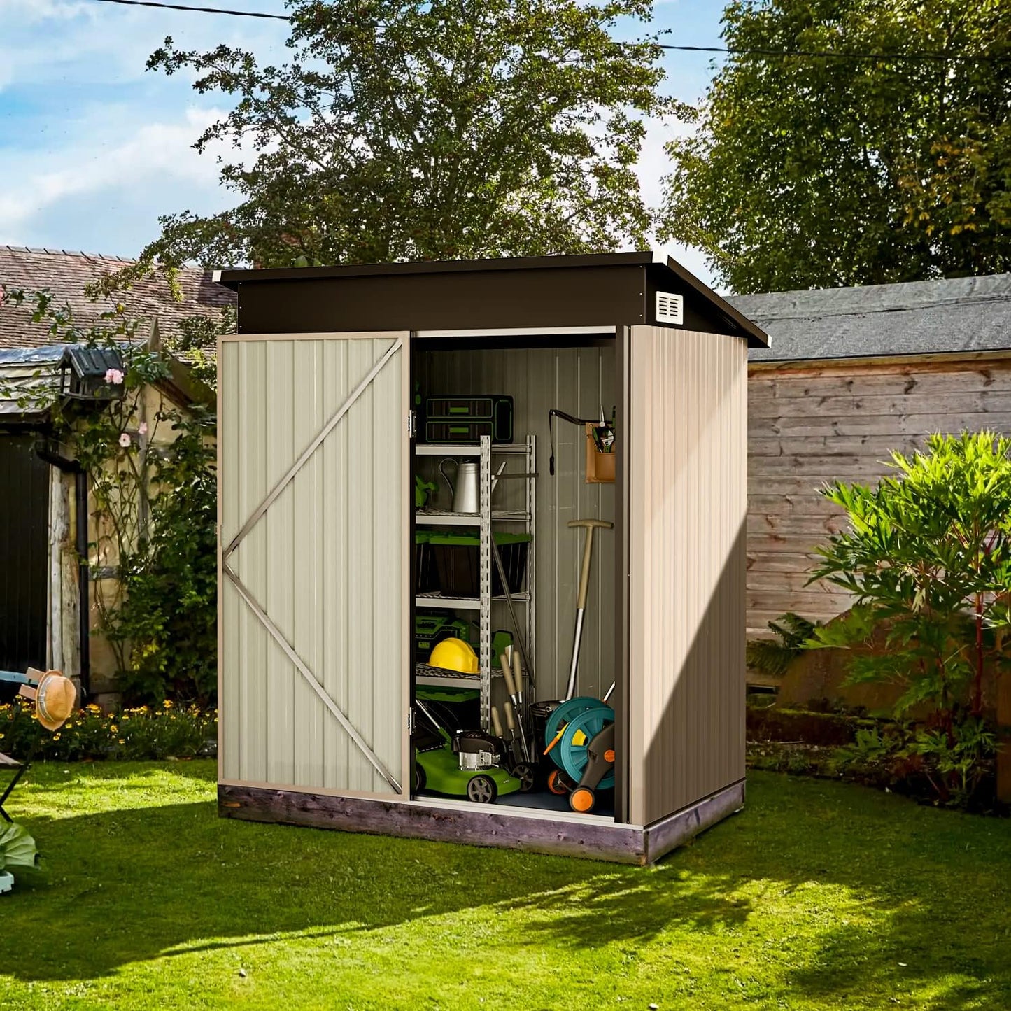 Metal Lean To Storage Shed without Base