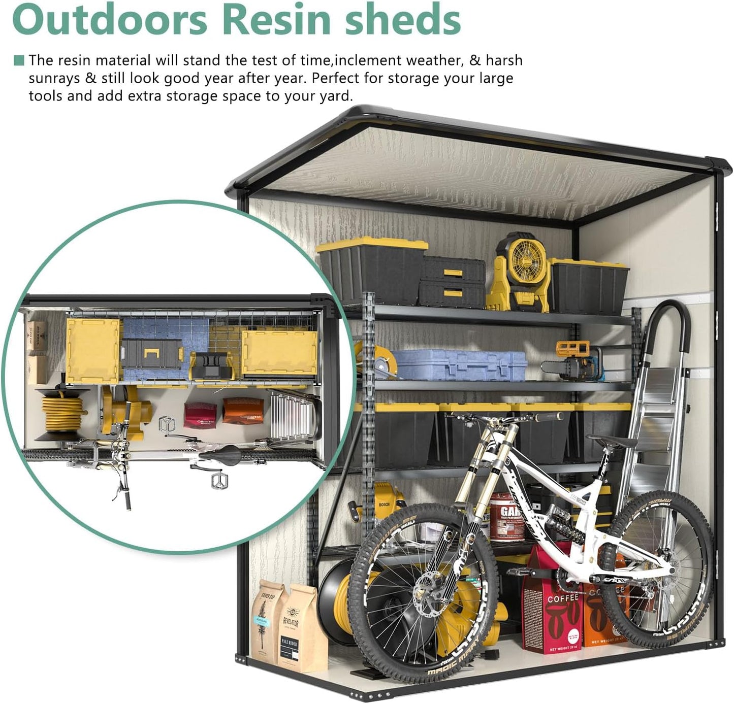 Resin Lean To Storage Shed with Floor
