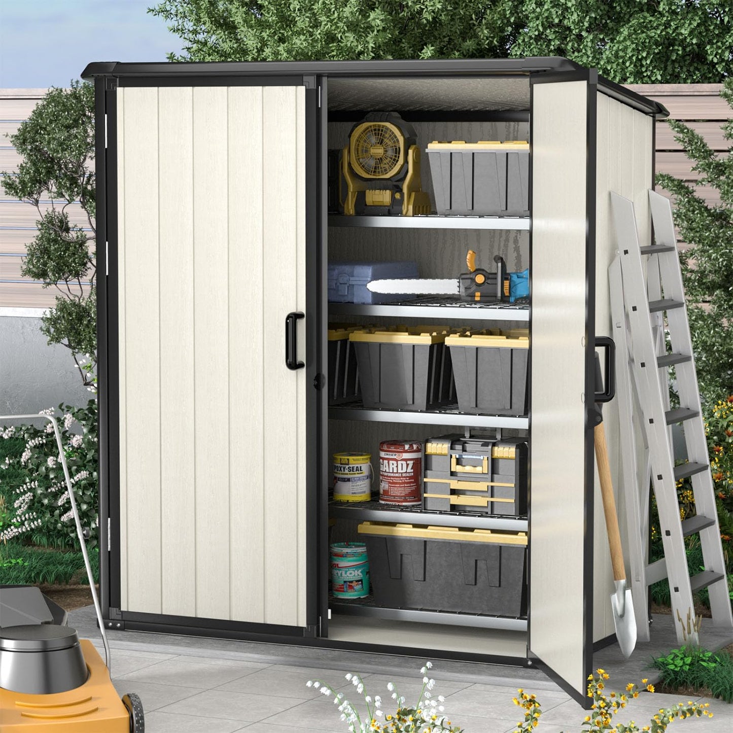Resin Lean To Storage Shed with Floor