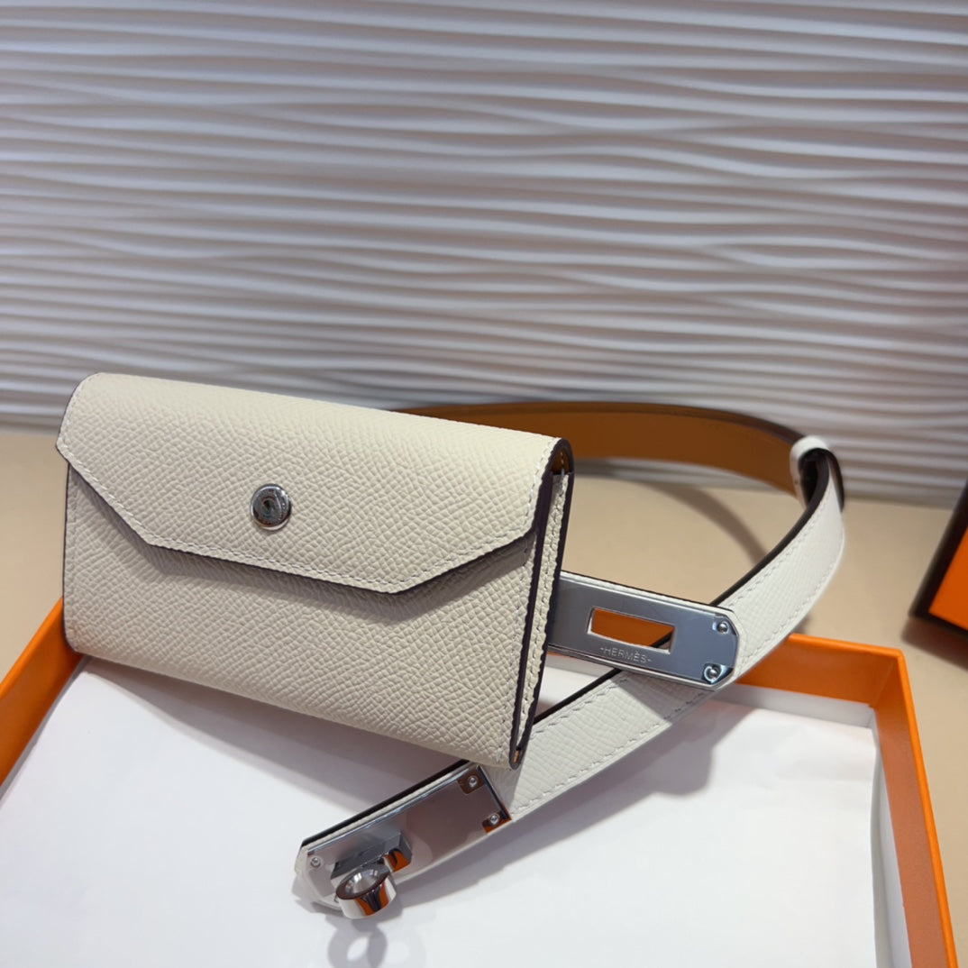 Hermes Goyard Kelly Pocket 18 Belt white