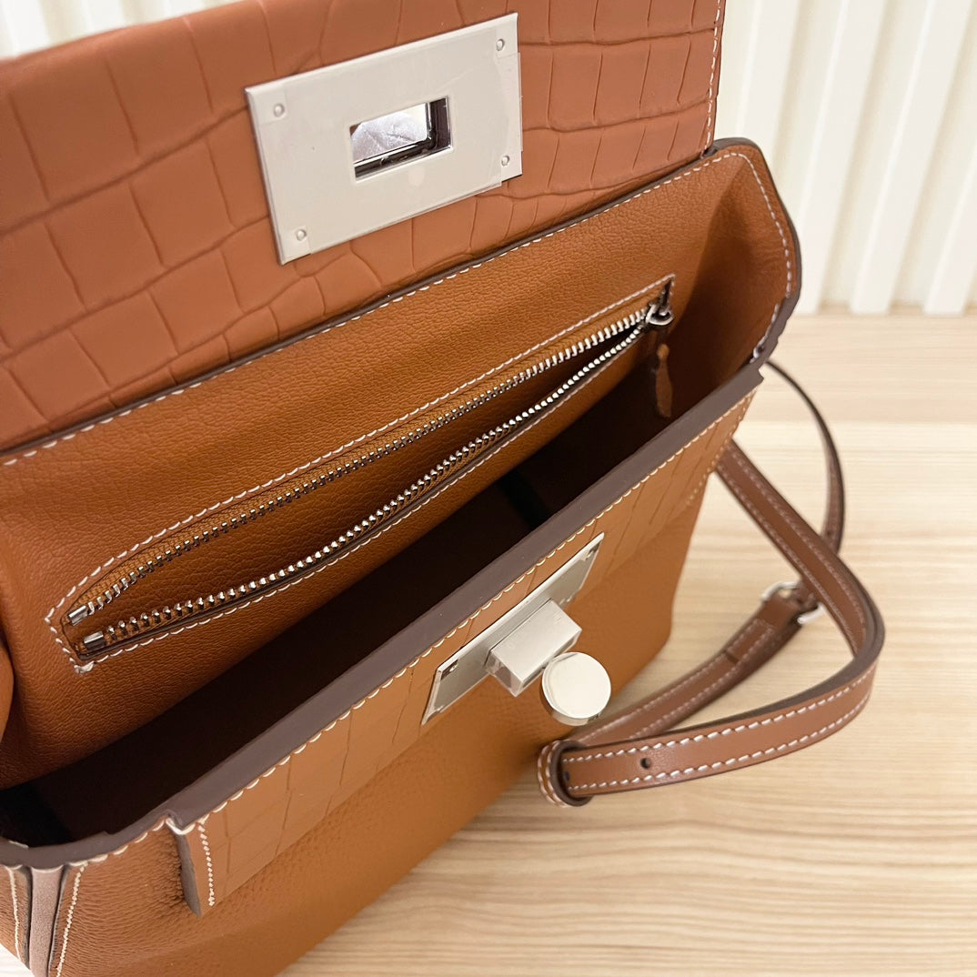 Hermes Goyard Kelly Togo Matte Alligator Swift Touch 24 brown