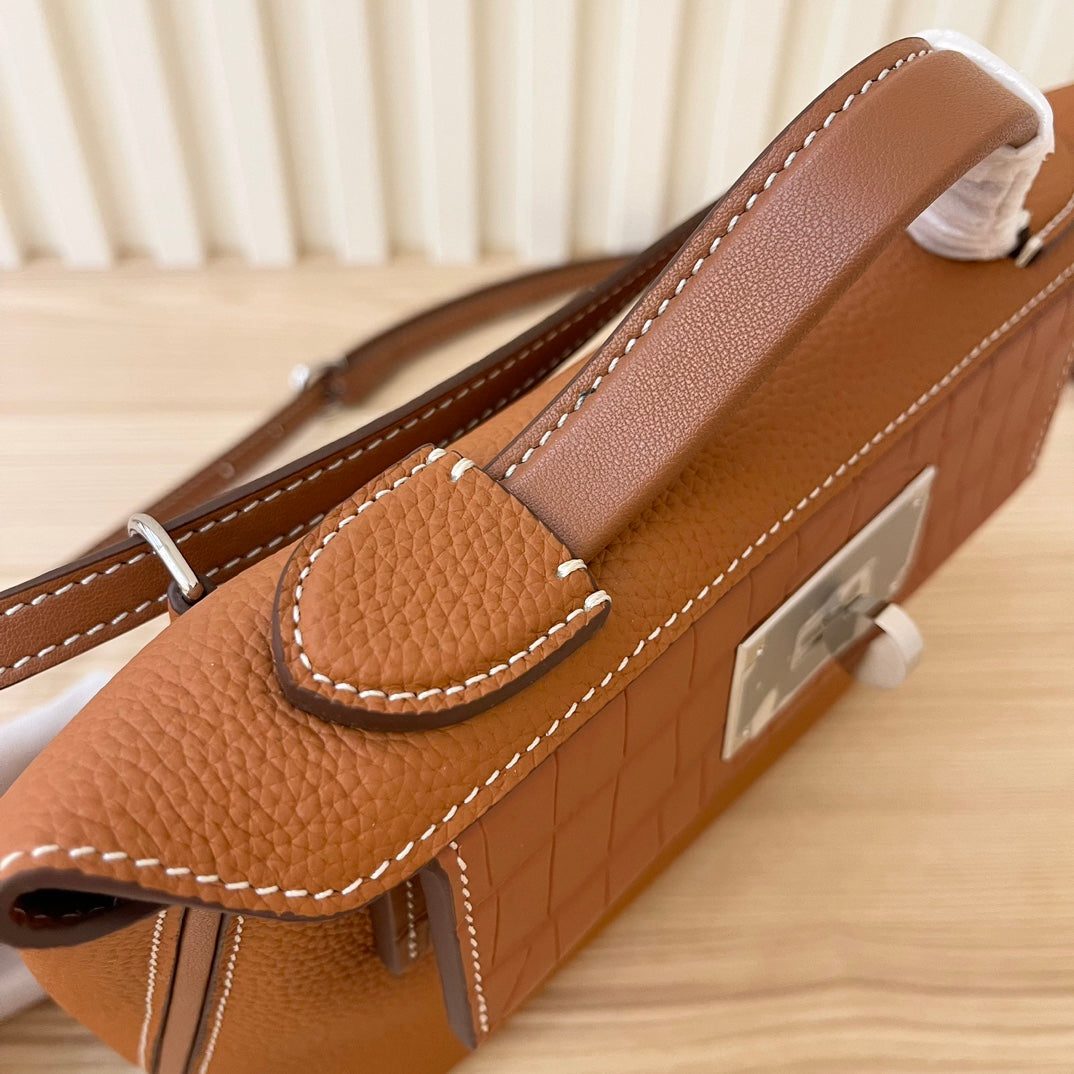 Hermes Goyard Kelly Togo Matte Alligator Swift Touch 24 brown