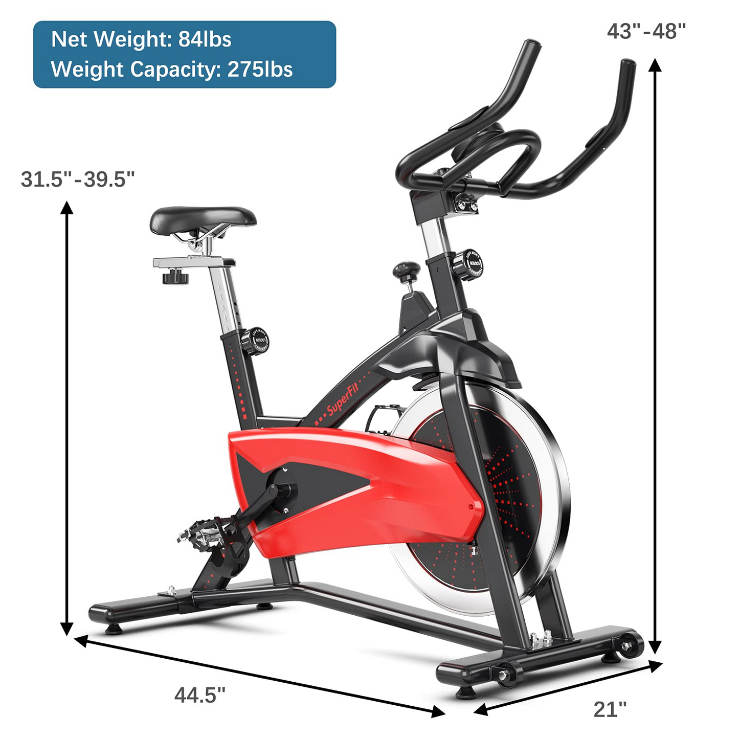 Goplus Indoor Magnetic Exercise Bike, Fitness Cycling Bike W/ Adjustable Resistance