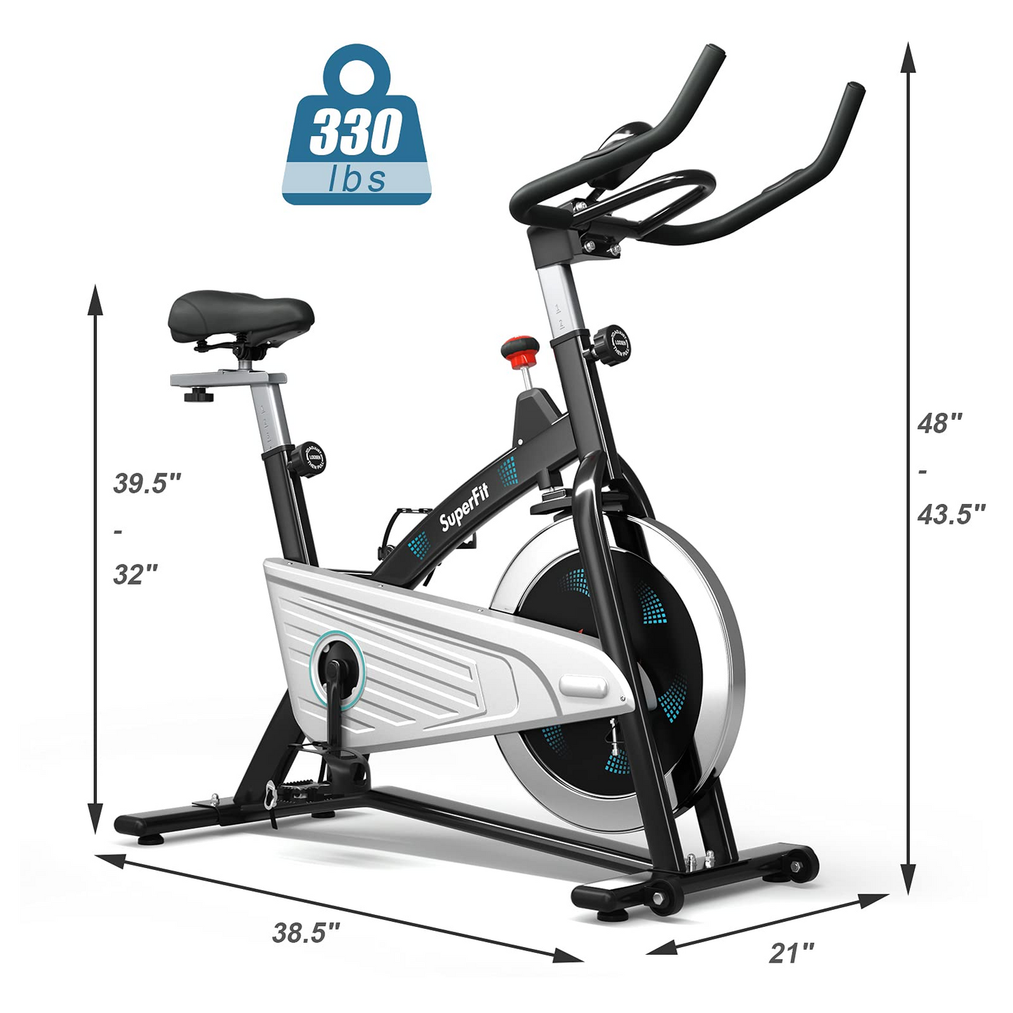 Goplus Magnetic Stationary Bike, Indoor Exercise Cycling Bike Smooth Belt Drive