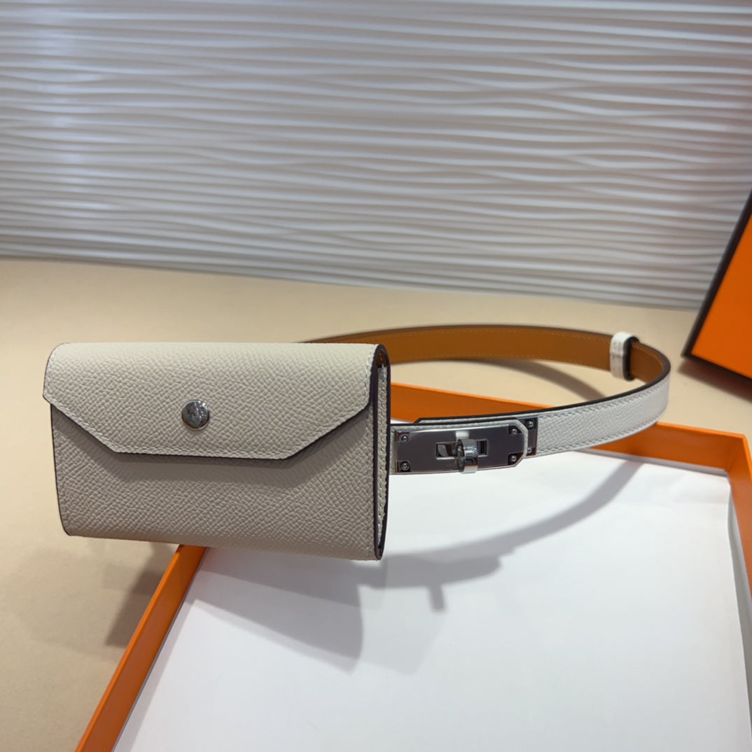 Hermes Goyard Kelly Pocket 18 Belt white