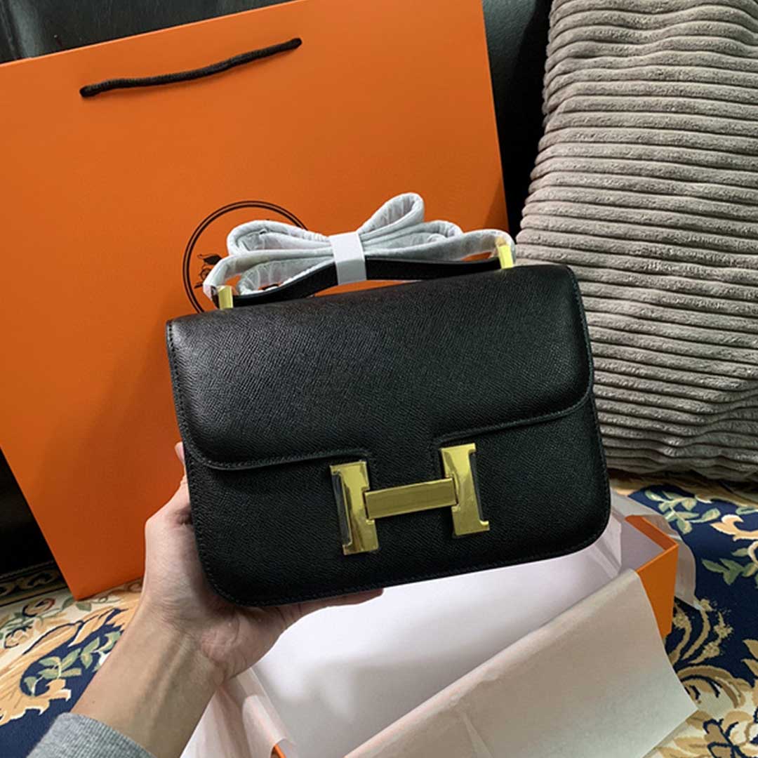 Hermes Goyard AAA-Constance handbag 24cm 19cm BLACK/WHITE/PINK