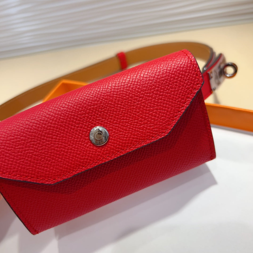 Hermes Goyard Kelly Pocket 18 Belt red