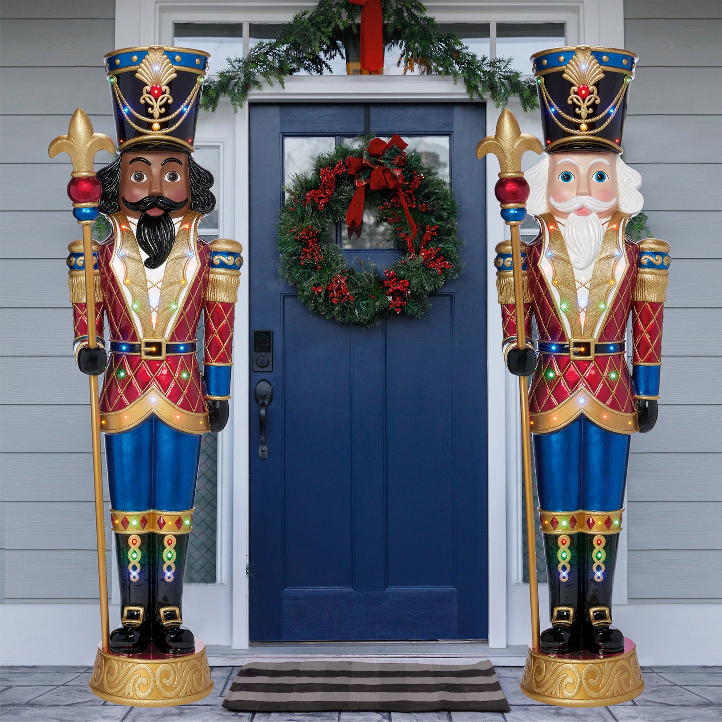 8ft Nutcracker with LED Lights and Music