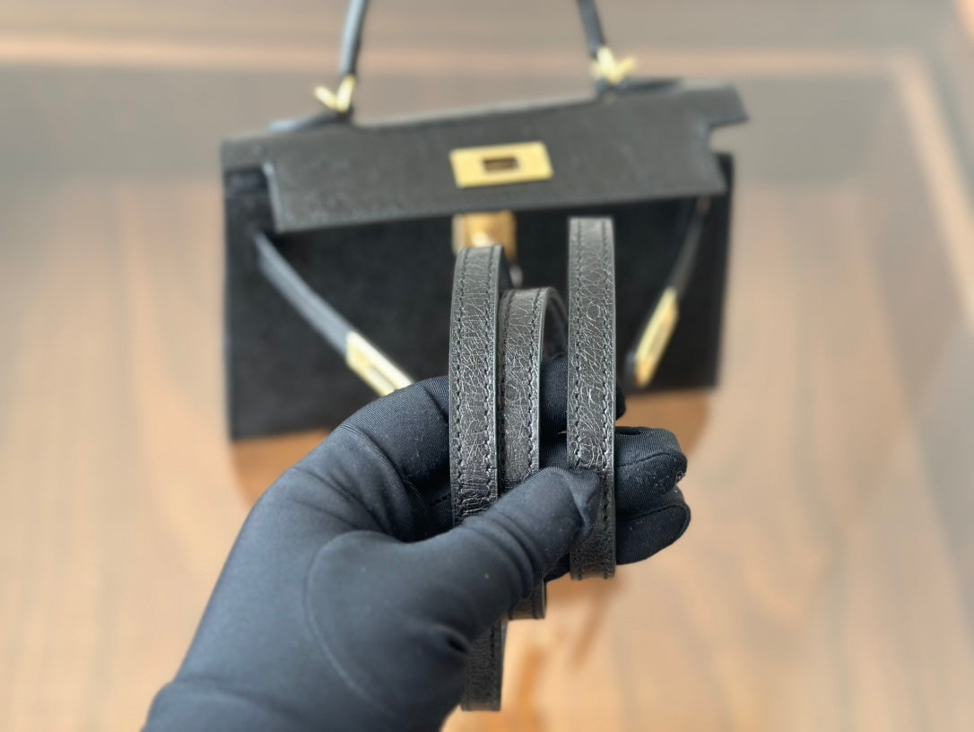 Hermes Goyard Mini Kelly Ostrich black