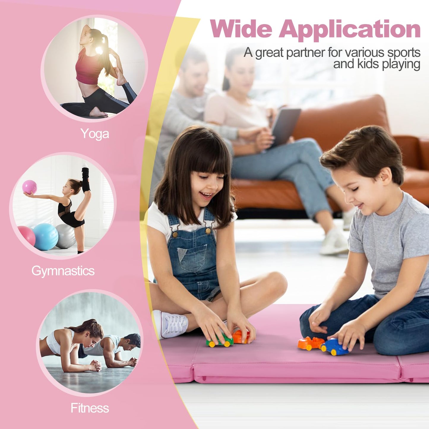 Goplus 6¡¯ x 2¡¯ x 2 Thick Tri-Fold Exercise Tumbling Mat w/Carrying Handles