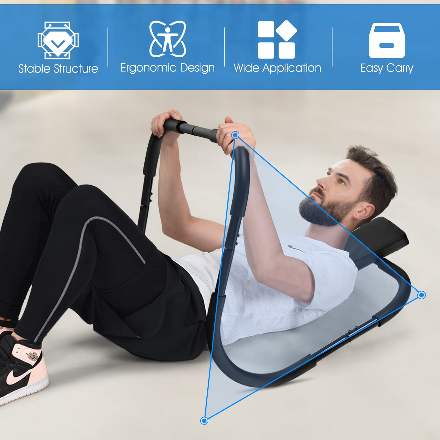 Goplus AB Fitness Crunch, Portable Abdominal Machine Workout Exerciser for Core Strength