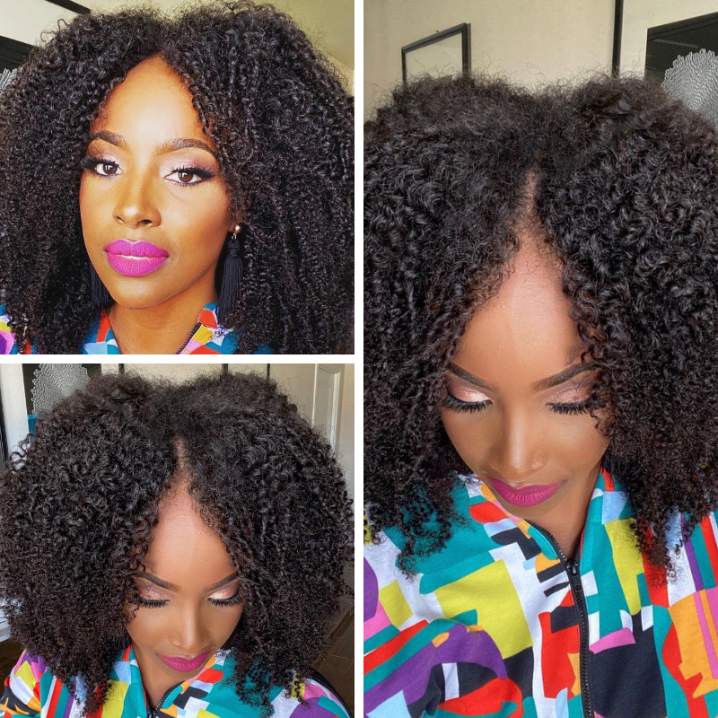 Short Bob V Part Wig Jerry Curly Glueless Wigs Meets Real Scalp No Leave Out Beginner Friendly