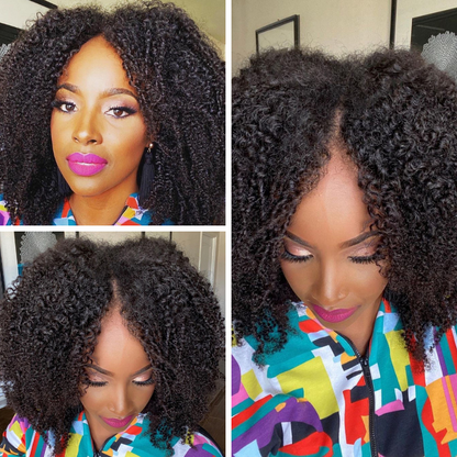 Short Bob V Part Wig Jerry Curly Glueless Wigs Meets Real Scalp No Leave Out Beginner Friendly