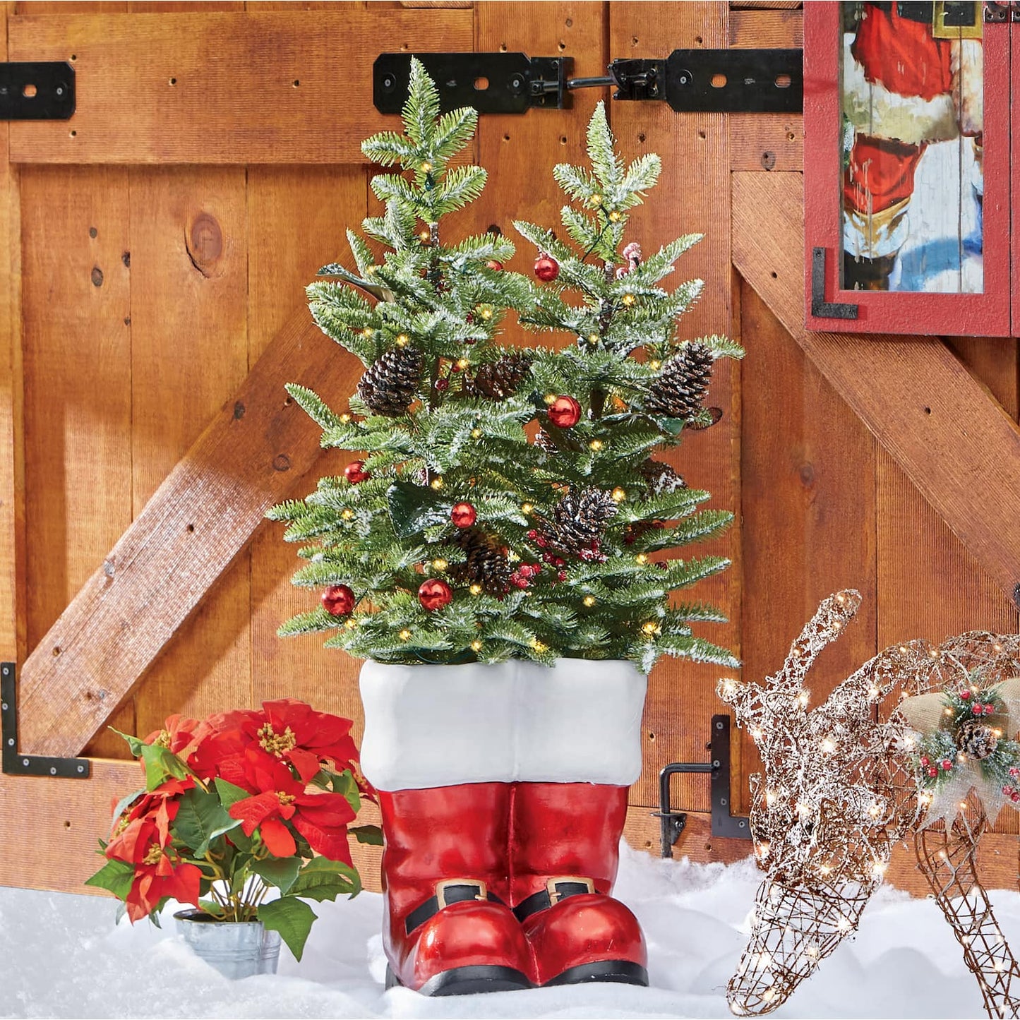 Holiday Tree in Santa Boots