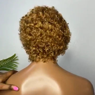 2025 New Super Natural Short Curly  Wig 100%  Hair