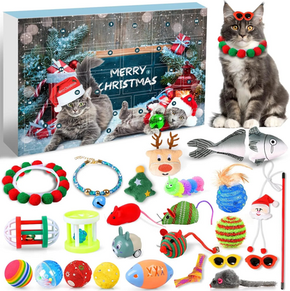 🔥Last 48 hours 70% OFF - 🐱2024 Christmas Countdown Cat Toys Advent Calendar