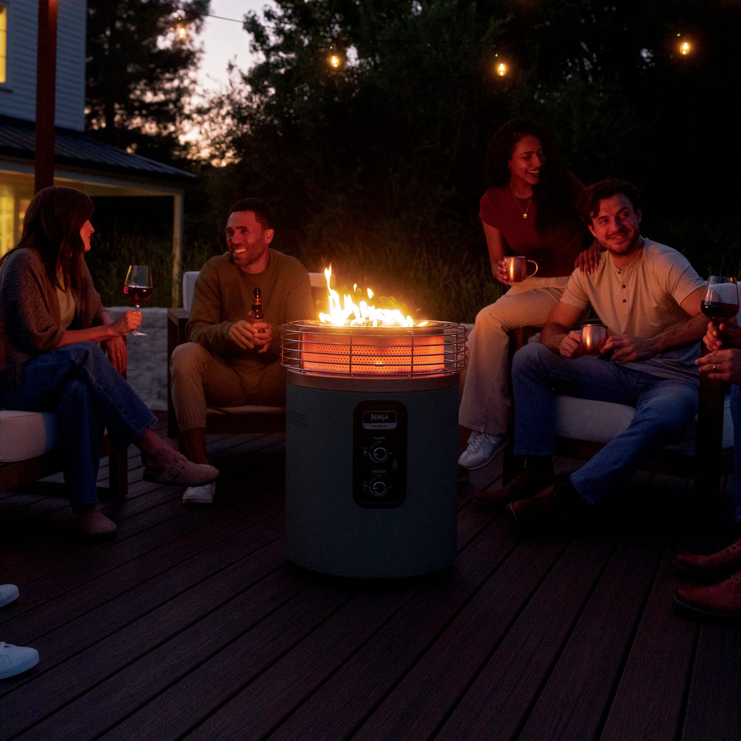 Nithtnja™ Fireside360™ Outdoor Propane Heater & Smokeless Fire Pit