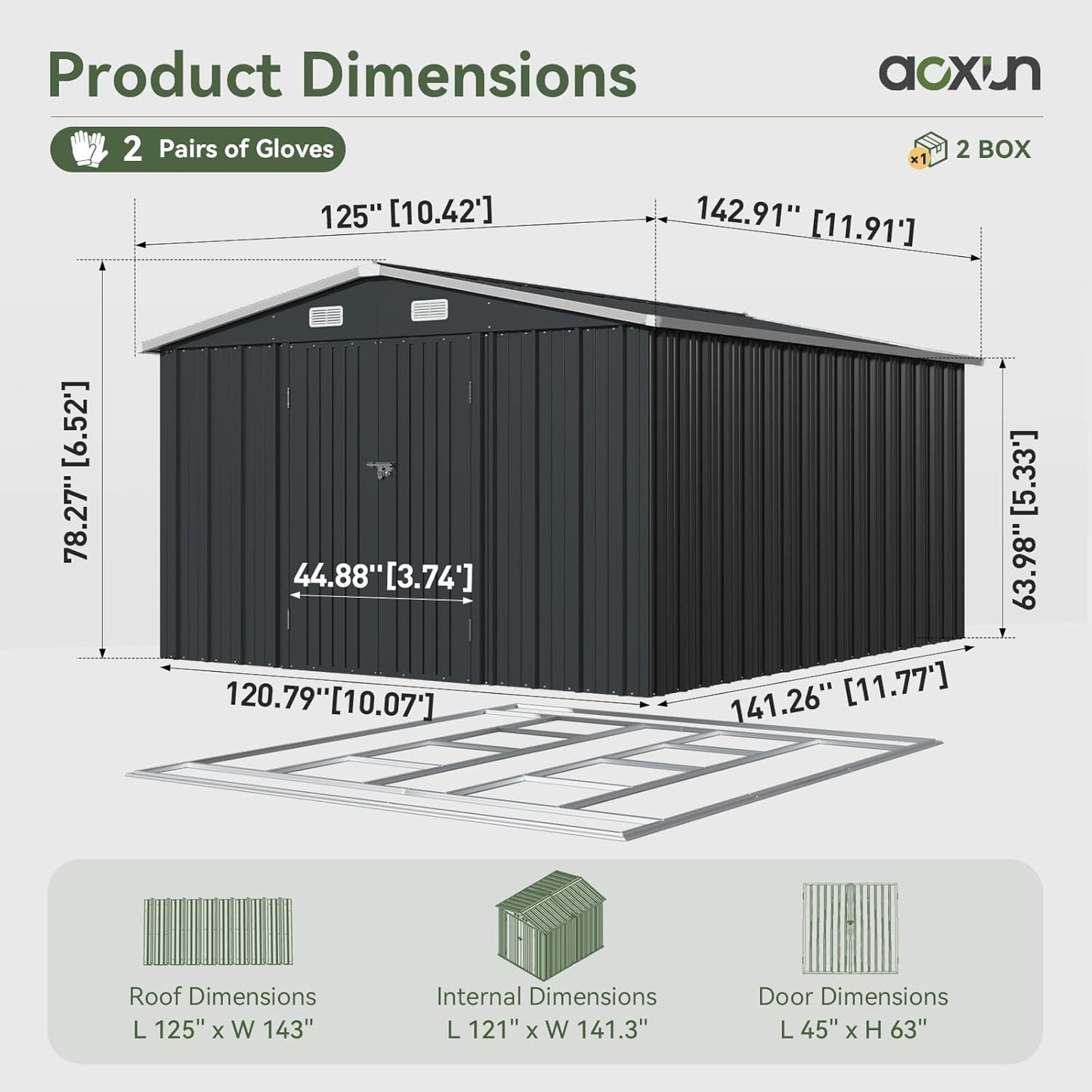 Metal Storage Shed House with Air Vent