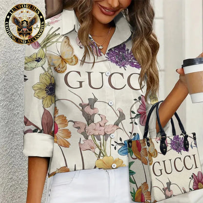 GUCCI Limited Edition Casual Shirt 💖 Handbag For Gorgeous Women LUX-NCY+F76-0000RVLEMBDC