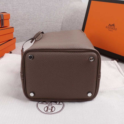 Hermes Goyard AAA-Picotin Lock 22cm 18cm bag BLACK/GREEN/BROWN