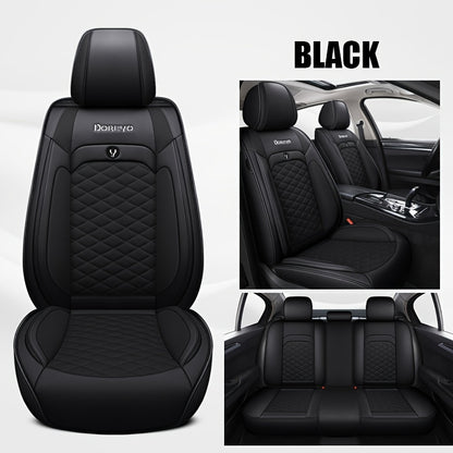[Stylish Car Seat Cover] DENEGO Quilted Car Seat Cover | Cartoon Design, Full Coverage, Faux Leather & Mesh Fabric, 1 Seat/Five Seat Option, Stylish & Comfortable, Luxury