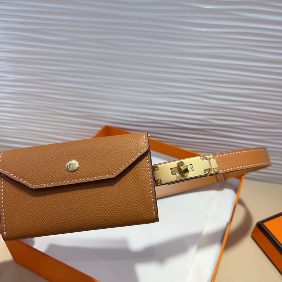 Hermes Goyard Kelly Pocket 18 Belt brown