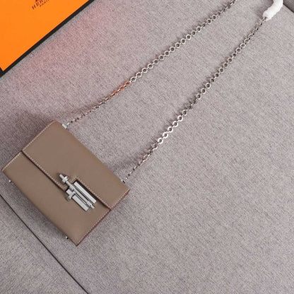 Hermes Goyard Verrou Chaine mini bag BEIGE/BLACK/BROWN