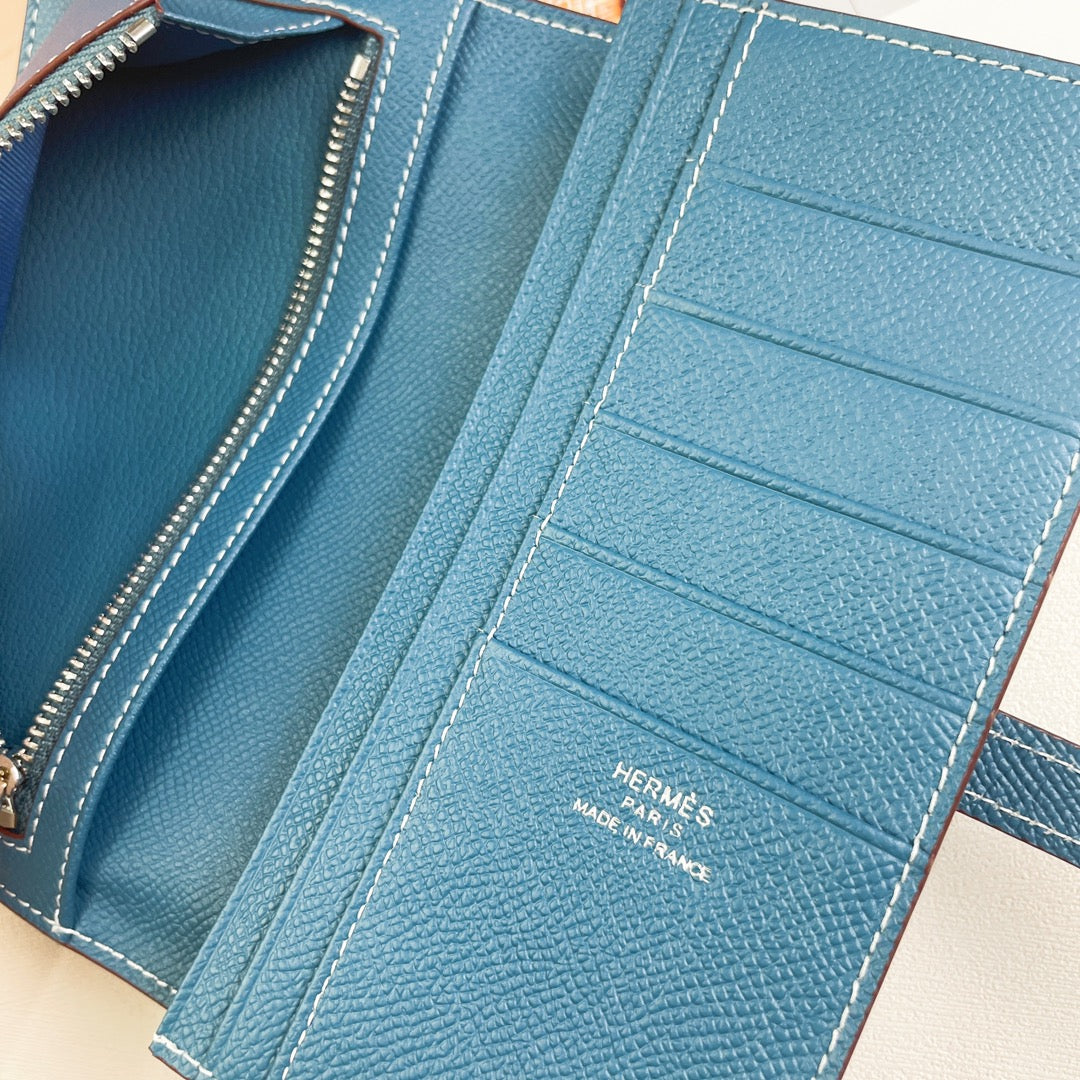 Hermes Goyard New H Passant Toutenmainte Wallet blue