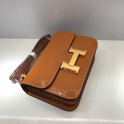 Hermes Goyard Constance Crocodile Leather Pattern Cross Body Bag