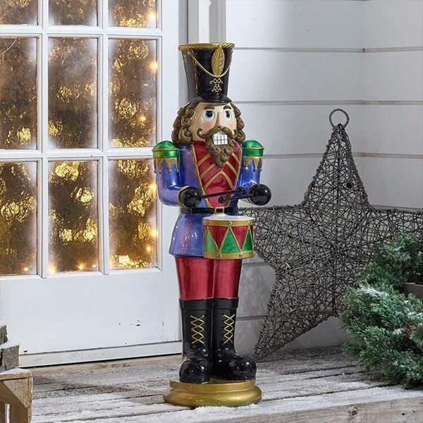 8 ft Giant Sized Animated Nutcracker with Drums-B