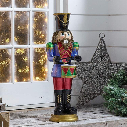 8 ft Giant Sized Animated Nutcracker with Drums-E