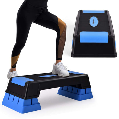 30'' Aerobic Stepper with Risers, 5 x 7 x 9 Levels Height Adjustable