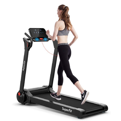 2.25HP Electric Folding Treadmill, Installation-Free Design with 8-Stage Damping System