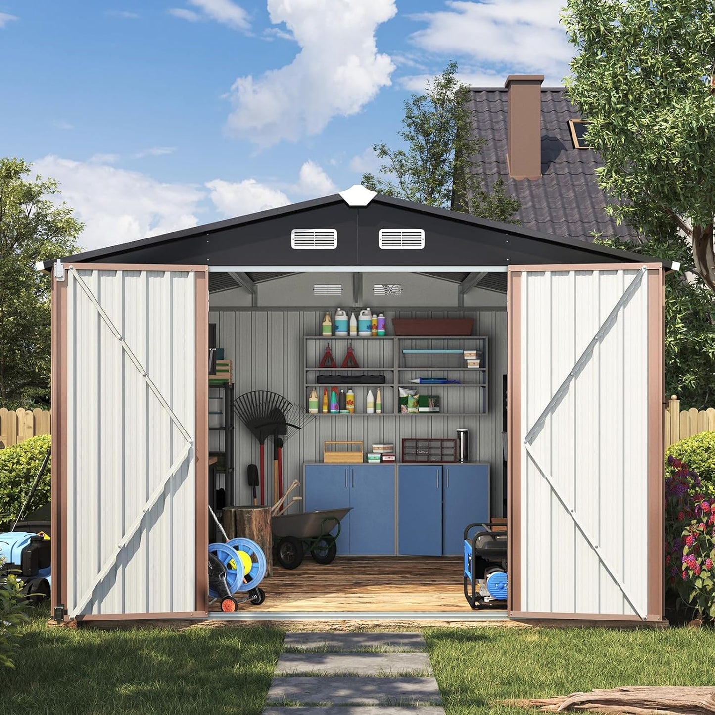 Metal Storage Shed House with Air Vent